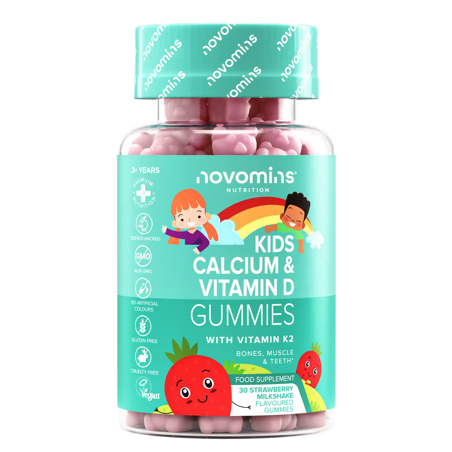 Kinder-Kalzium-, Vitamin D- und K2-Gummibärchen