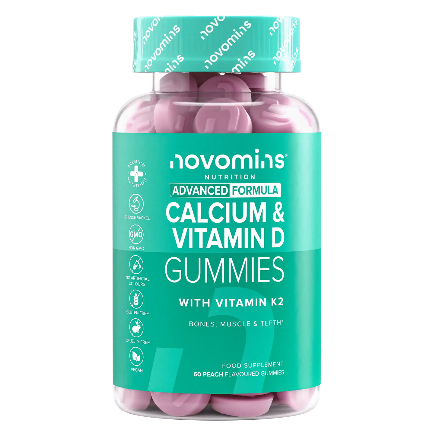 Kalzium-, Vitamin D- und K2-Gummibärchen