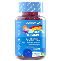 Flasche mit Novomins Kids L-Theanin Gummies
